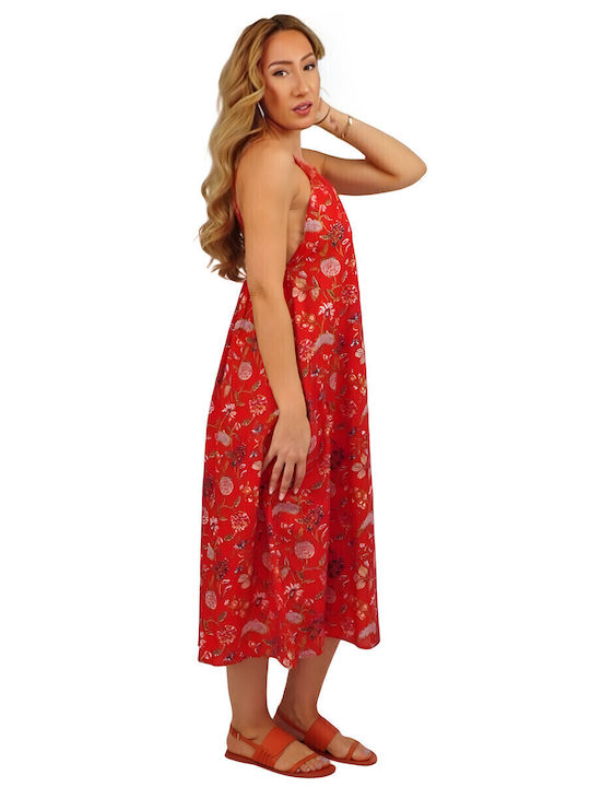 Sommer Midi Kleid Red