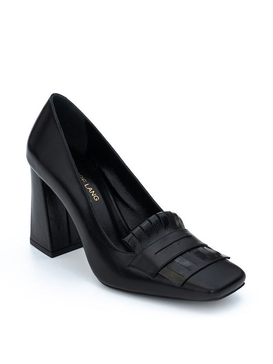 Philippe Lang Leder Pumps mit hohem Absatz Schwarz