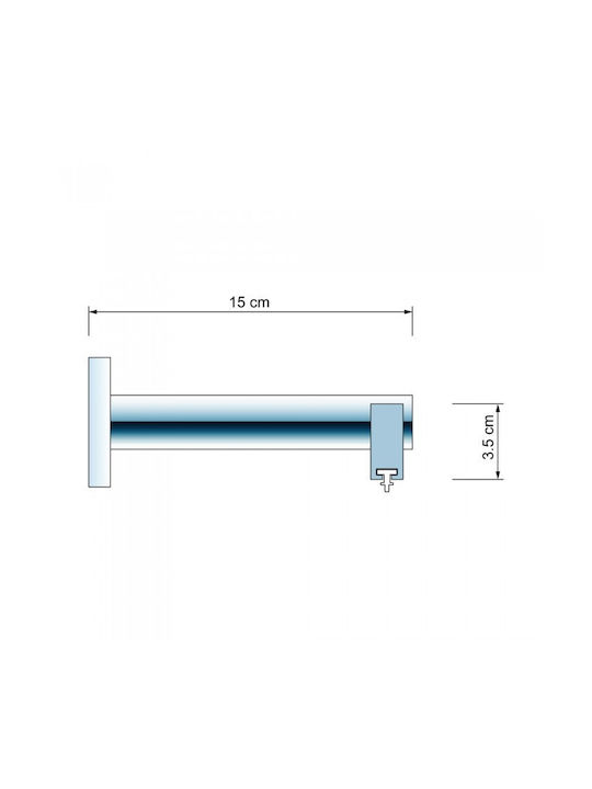 Anartisi Eagle One-Way Metallic Curtain Track Silver 160cm 513702-01