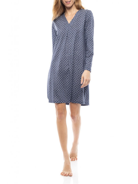 Pink Label Summer Women's Nightdress Blue