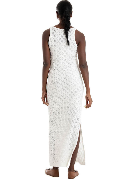 Maxi Dress with Slit White