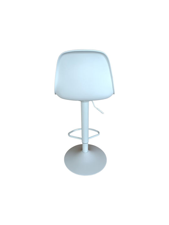 Stool Bar Louser with Back & Adjustable Height White 44x46x94-114cm