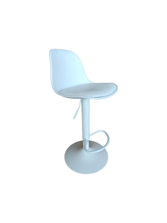 Stool Bar Louser with Back & Adjustable Height White 44x46x94-114cm