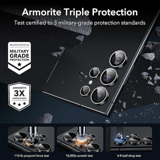 ESR Lens Protector Προστασία Κάμερας Tempered Glass Μαύρο για το Samsung Galaxy S24 Ultra