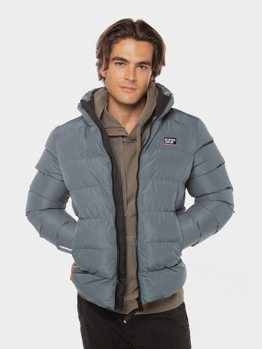 Superdry Ανδρικό Μπουφάν Puffer Μπλε