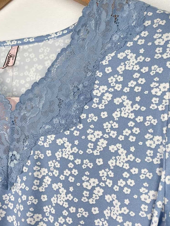 Fuanna Winter Women's Pyjama Set Light Blue