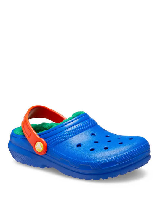 Crocs Παιδικές Παντόφλες Μπλε Classic Lined