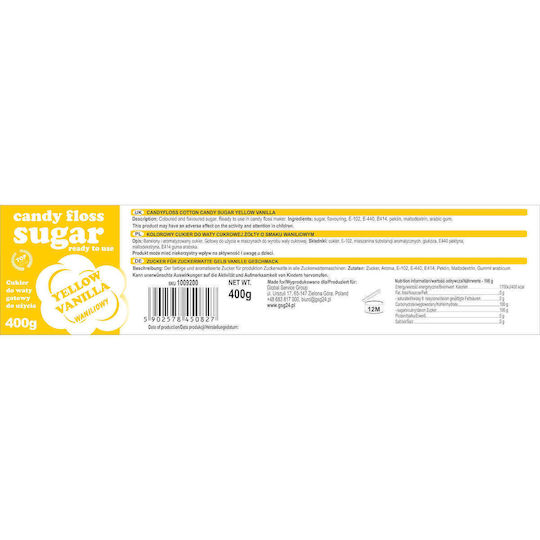 Yellow Vanilla-flavored Cotton Candy Sugar 400g
