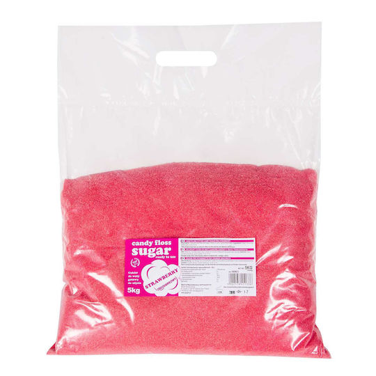 Red Strawberry Flavored Cotton Candy Sugar 5kg