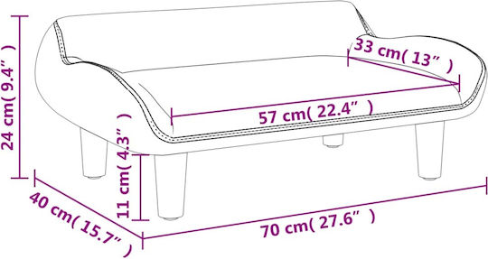 Детски Диван Черен 70x40x24бр