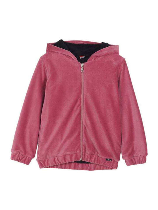 Kinderstrickjacke Pelz mit Kapuze Kaffee