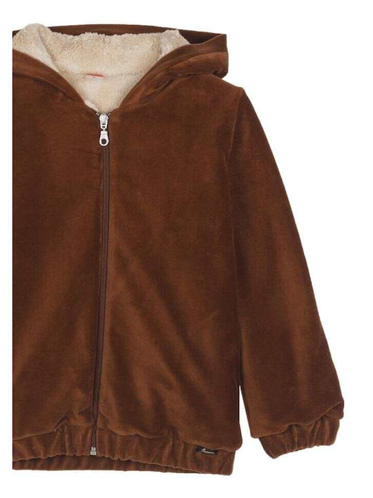 Kids Cardigan Fur with Hood Bay Leaf Mint