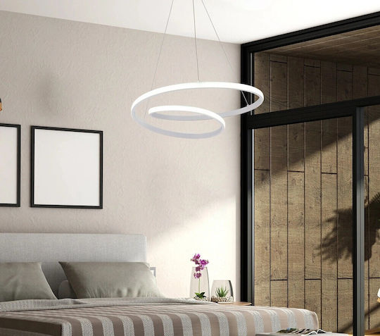 Powertech Κρεμαστό Φωτιστικό Λευκό LED με Φυσικό Λευκό Φως 40x40εκ.