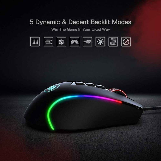 Redragon M612 Predator RGB Gaming Ποντίκι 8000 DPI Μαύρο