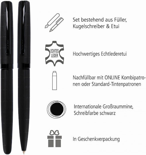 Set de Scris Toc Stilou Pix Negru 34573 Online 4014421345738 Penițe Medii