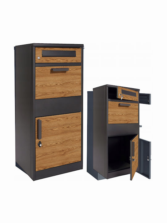 Jumi Външна Пощенска Кутия Металик в Кафяв Цвят 40x40x15см