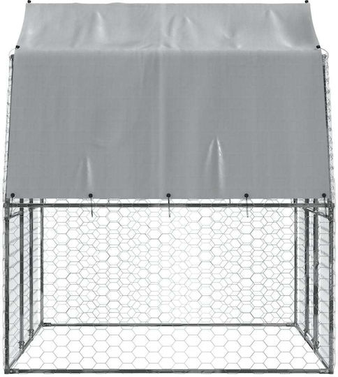 vidaXL Metal Dog Park 285x195x230cm Silver