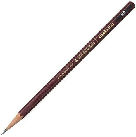 Uni Mitsubishi Star Bleistifte 12 Stück Radiergummi in Kunststoff-Geschenkbox 4902778000595 Minen 2B
