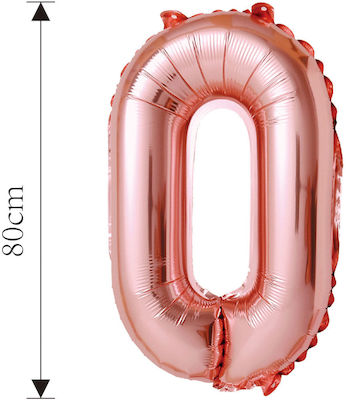 Folienballons Nummer 0 Roségold 80cm 37623 Tpster