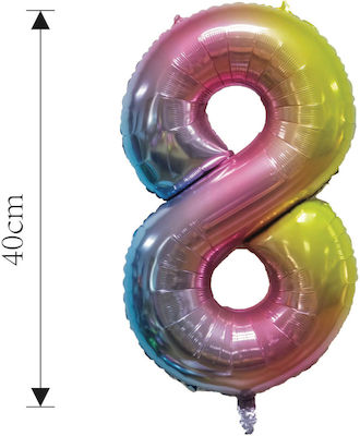 Foil Balloons Number 8 Multicolor 40cm 37571 Tpster