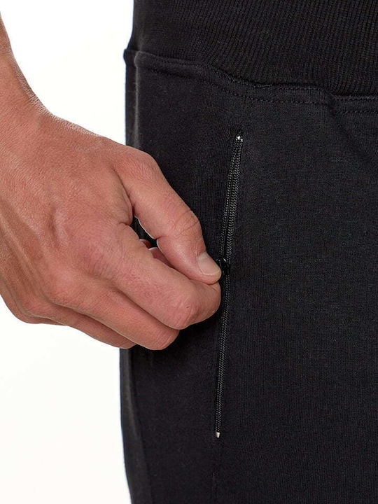 Three-strand Sweatpants with Elastic Black