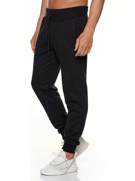 Three-strand Sweatpants with Elastic Black