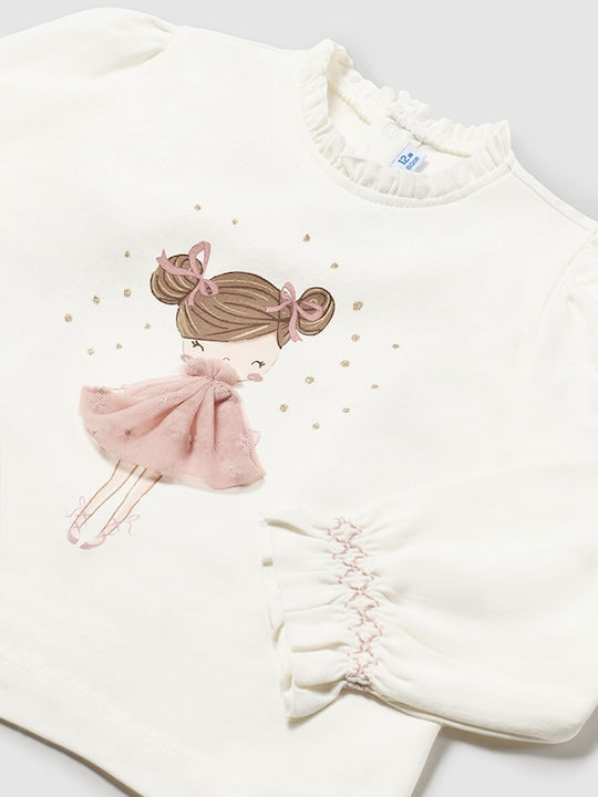 Mayoral Kids Blouse Long Sleeve ecru-pink