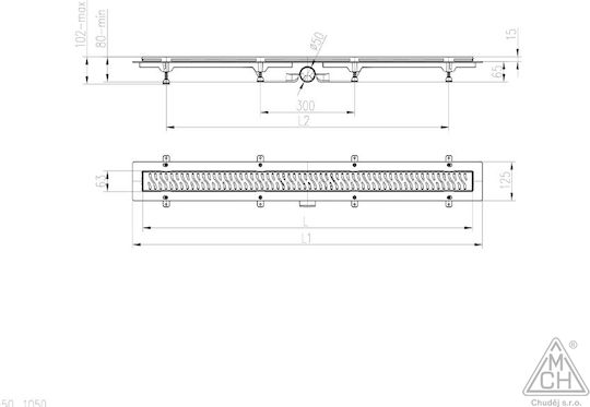 Chudej Stainless Steel Channel Floor with Length 75cm
