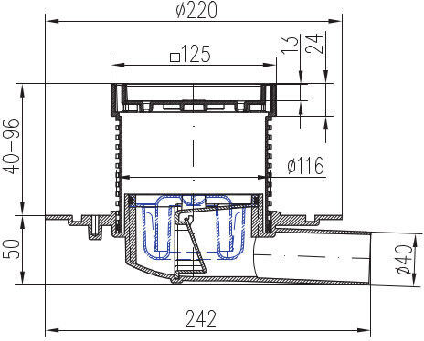 Chudej Plastic Siphon Floor with Length 15cm