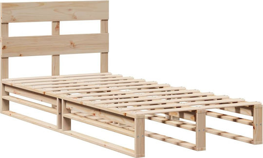 Einzelbett Aus Holz Brauntöne mit Lattenrost für Matratze 75x190cm
