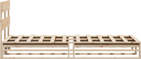 Einzelbett Aus Holz Brauntöne mit Lattenrost für Matratze 75x190cm