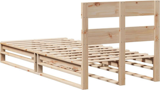 Einzelbett Aus Holz Brauntöne mit Lattenrost für Matratze 75x190cm
