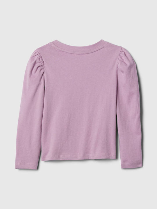 GAP Kids Blouse Long Sleeve lavender mist Mix Match Puff Sleeve