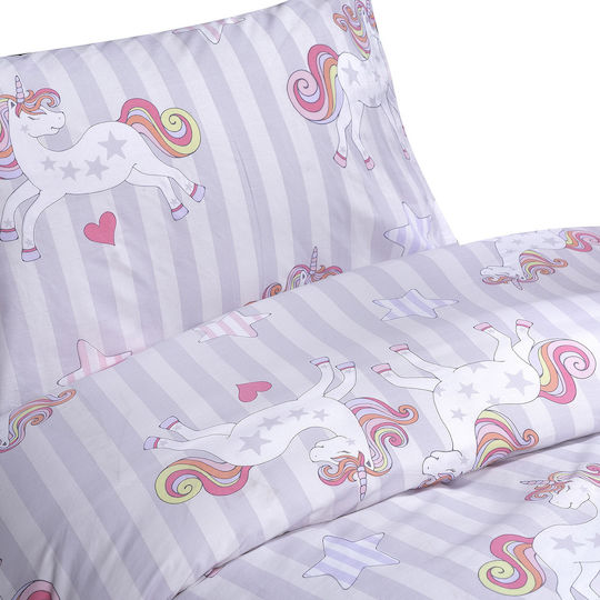 Lino Home Kids Sheets Set Lilac 170x260cm Lino Home Kids Sheets Set Lilac 170x260cm