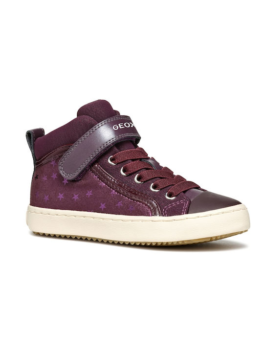 Geox Kalispera Kids Sneakers High Anatomic with Scratch Burgundy