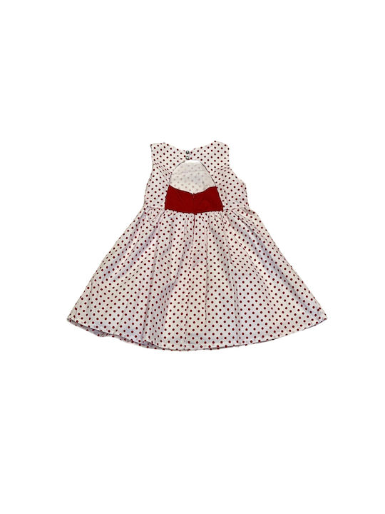 Babylon Kids Dress Polka Dot Λευκό, Κόκκινο