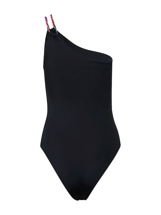 Freddy One-Piece Swimsuit with One Shoulder Black