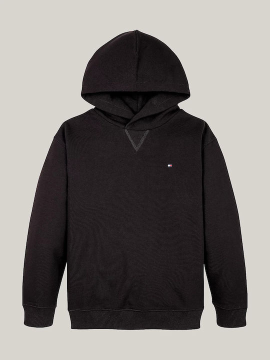 Kids Sweatshirt with Hood and Pockets Black