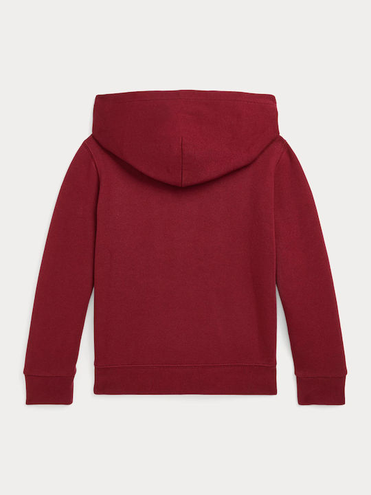 Ralph Lauren Kids Fleece Sweatshirt with Hood Burgundy