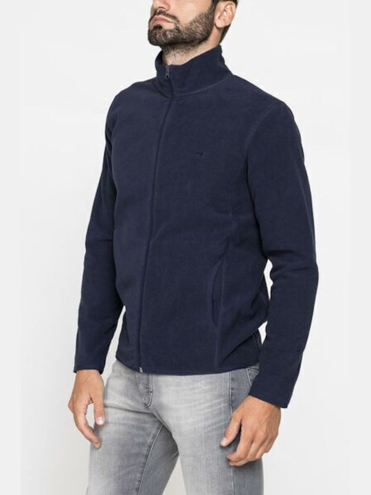 Carrera Jeans Ανδρική Ζακέτα Fleece Μπλε