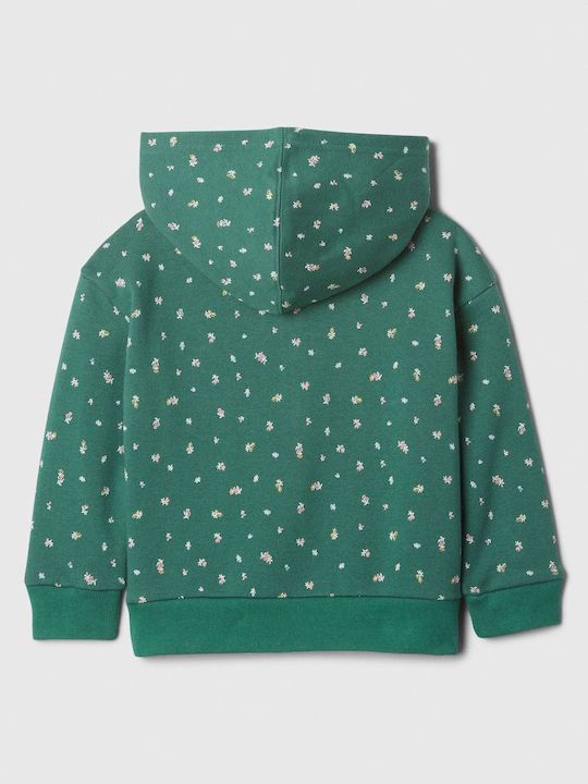 GAP Cardigan pentru copii din material frotirat cu glugă Verde