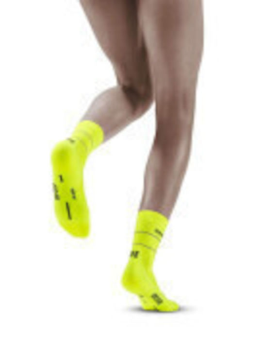CEP Reflective Mid Cut Laufsocken Gelb 1 Paar