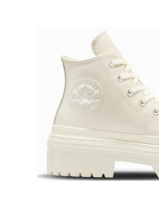 Lugged Heel Boots Off White