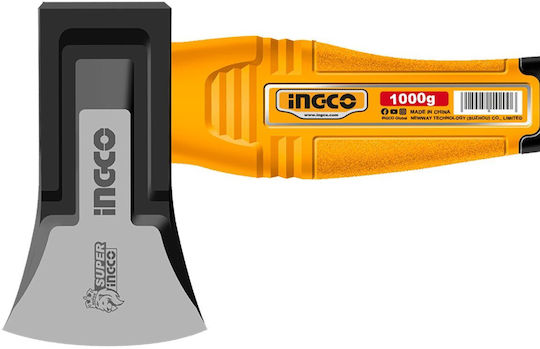Ingco HAX0811000F Axe Splitting Length 43cm and Weight 1000gr with Fiberglass Handle