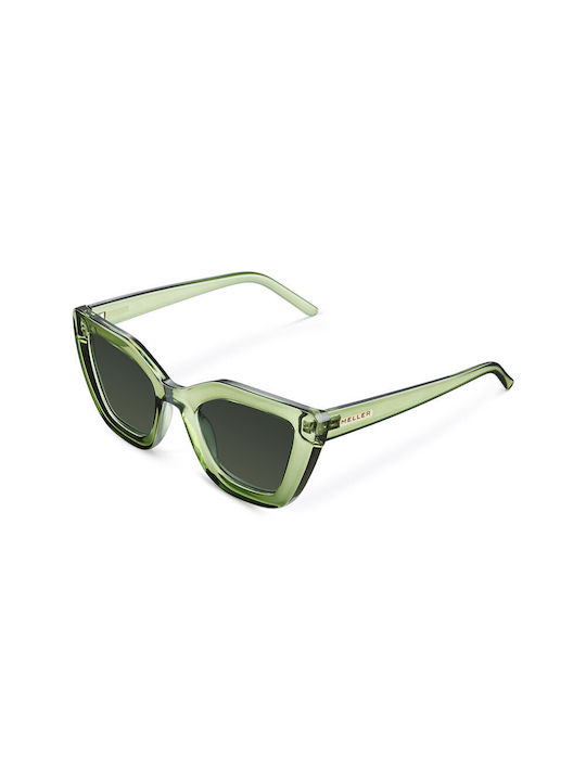 Meller Azalee Sunglasses with Green Plastic Frame and Green Polarized Lens AZ3-GREENOLI