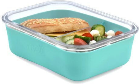Melii – Glass Bento Θήκη Σιλικόνης 740ml – Blue
