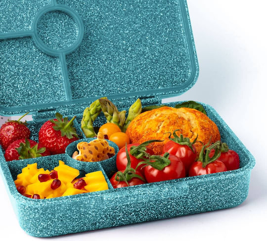 Lekkabox Glamour Πλαστικό Παιδικό Δοχείο Φαγητού 0.88lt Τιρκουάζ