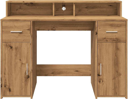 Desk Wooden Artisan Oak with LED & USB ports 120x55x91cm