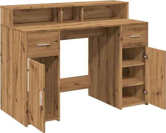 Desk Wooden Artisan Oak with LED & USB ports 120x55x91cm