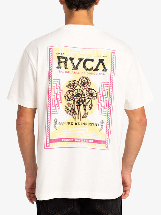 RVCA T-shirt Bărbătesc cu Mânecă Scurtă Antique White